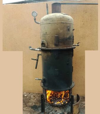 Steam boiler for cashew nut production