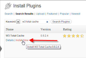 w3 total cache installation