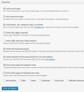 w3tc page cache setting